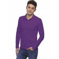 Tee-shirt col polo boutonné manches longues en modal JOSH