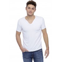 T-shirt col V boutonné manches courtes en modal LIAM