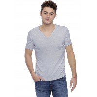 T-shirt col V boutonné manches courtes en modal LIAM