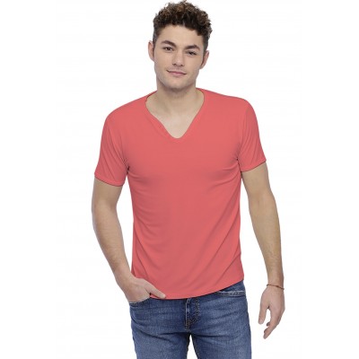 T-shirt col V boutonné manches courtes en modal LIAM