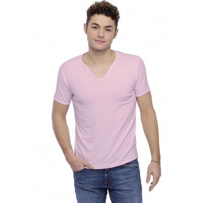 T-shirt col V boutonné manches courtes en modal LIAM