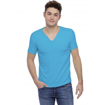 T-shirt col V boutonné manches courtes en modal LIAM