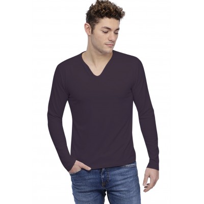 T-shirt col V boutonné manches longues en modal LIAM