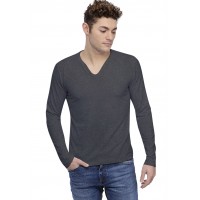 T-shirt col V boutonné manches longues en modal LIAM