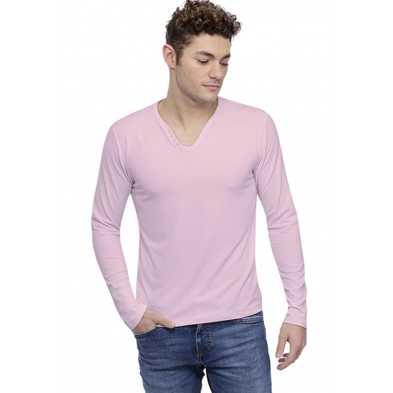 T-shirt col V boutonné manches longues en modal LIAM T-shirt col V boutonné manches longues en modal LIAM