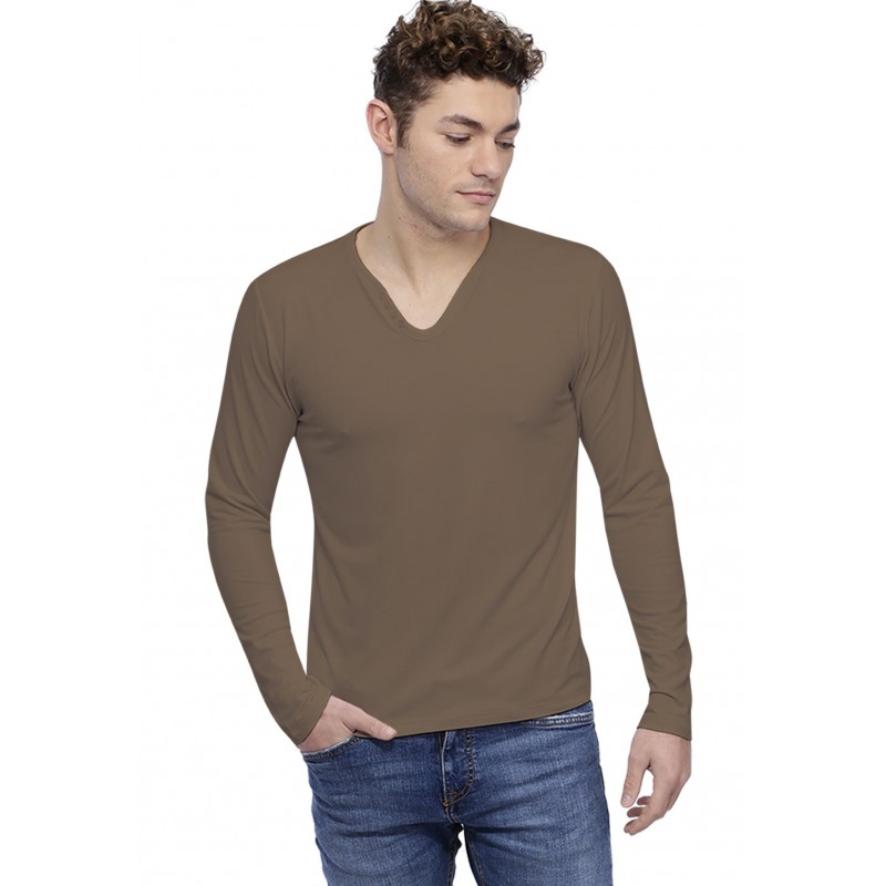 T-shirt col V boutonné manches longues en modal LIAM T-shirt col V boutonné manches longues en modal LIAM