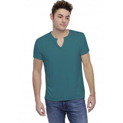 T-shirt col tunisien boutonné manches courtes en modal PAUL