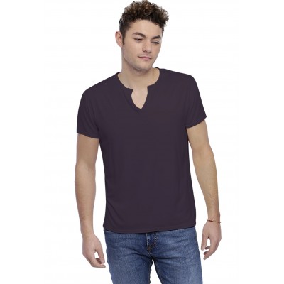 T-shirt col tunisien boutonné manches courtes en modal PAUL