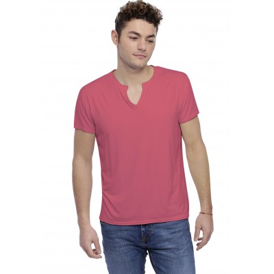 T-shirt col tunisien boutonné manches courtes en modal PAUL