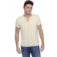 T-shirt col tunisien boutonné manches courtes en modal PAUL