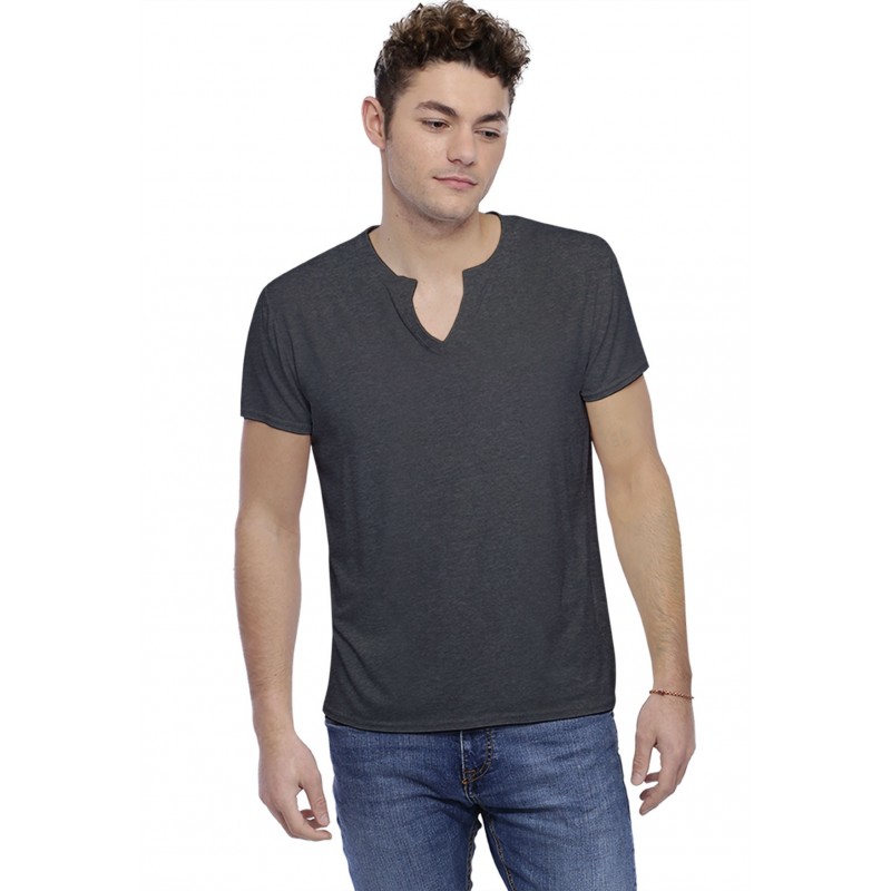 T-shirt col tunisien boutonné manches courtes en modal PAUL T-shirt col tunisien boutonné manches courtes en modal PAUL
