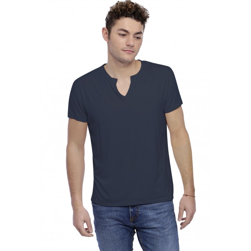 T-shirt col tunisien boutonné manches courtes en modal PAUL T-shirt col tunisien boutonné manches courtes en modal PAUL