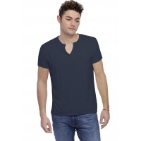 T-shirt col tunisien boutonné manches courtes en modal PAUL