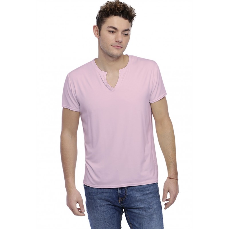 T-shirt col tunisien boutonné manches courtes en modal PAUL T-shirt col tunisien boutonné manches courtes en modal PAUL