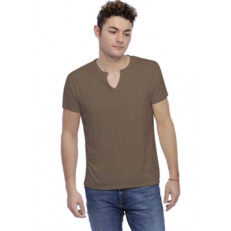 T-shirt col tunisien boutonné manches courtes en modal PAUL T-shirt col tunisien boutonné manches courtes en modal PAUL