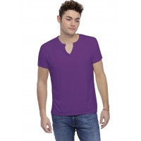 T-shirt col tunisien boutonné manches courtes en modal PAUL