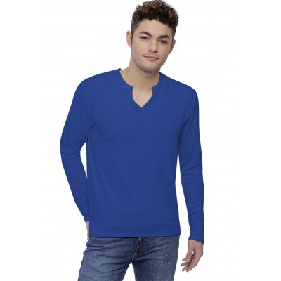 T-shirt col tunisien boutonné manches longues en modal PAUL