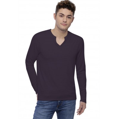 T-shirt col tunisien boutonné manches longues en modal PAUL