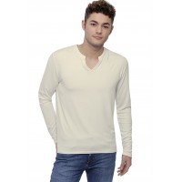 T-shirt col tunisien boutonné manches longues en modal PAUL