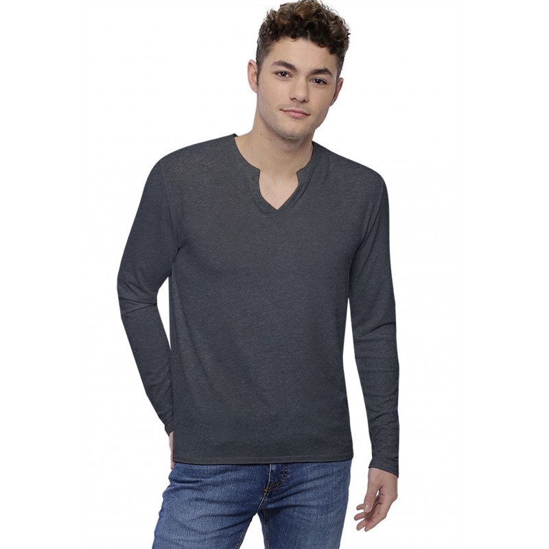 T-shirt col tunisien boutonné manches longues en modal PAUL T-shirt col tunisien boutonné manches longues en modal PAUL