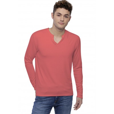 T-shirt col tunisien boutonné manches longues en modal PAUL