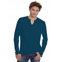 T-shirt col tunisien boutonné manches longues en modal PAUL