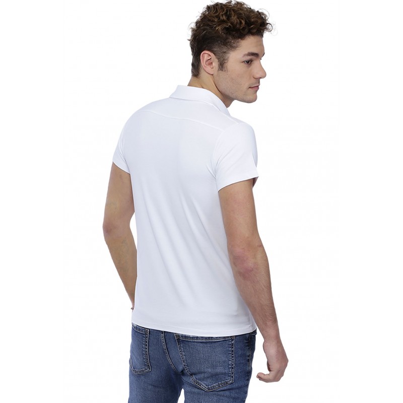 T-shirt col polo couture dos apparente manches courtes en modal RUBEN T-shirt col polo couture dos apparente manches courtes en modal RUBEN