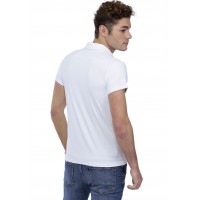 T-shirt col polo couture dos apparente manches courtes en modal RUBEN