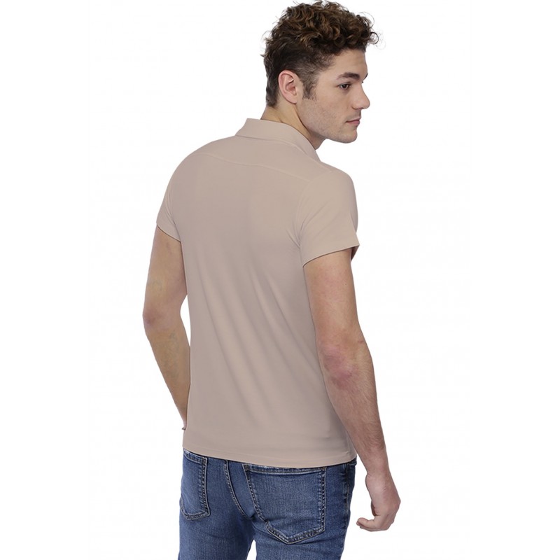 T-shirt col polo couture dos apparente manches courtes en modal RUBEN T-shirt col polo couture dos apparente manches courtes en modal RUBEN