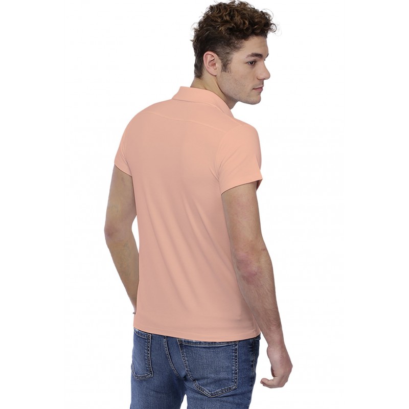 T-shirt col polo couture dos apparente manches courtes en modal RUBEN T-shirt col polo couture dos apparente manches courtes en modal RUBEN