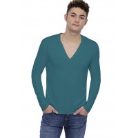 T-shirt col V profond boutonné manches longues en modal PATRICK