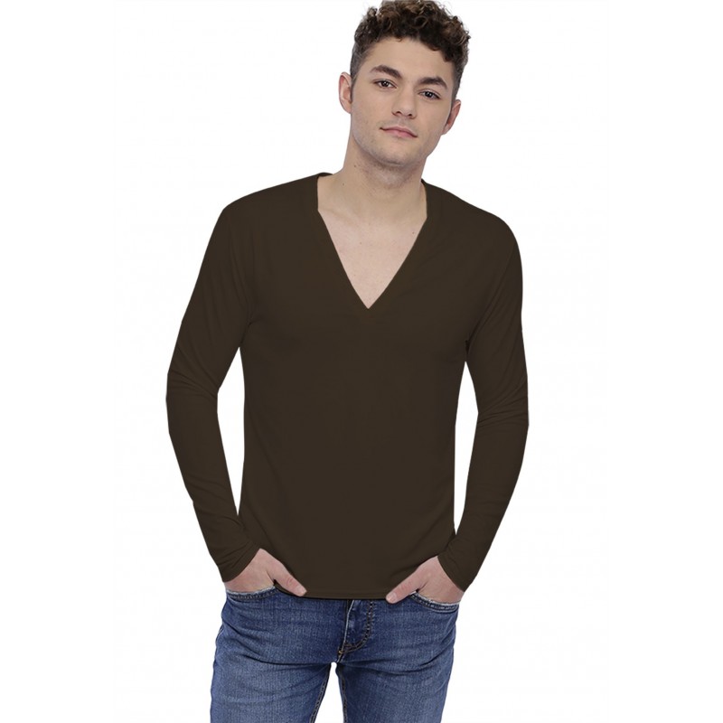 T-shirt col V profond boutonné manches longues en modal PATRICK T-shirt col V profond boutonné manches longues en modal PATRICK