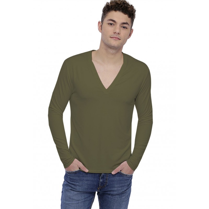 T-shirt col V profond boutonné manches longues en modal PATRICK T-shirt col V profond boutonné manches longues en modal PATRICK