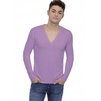 T-shirt col V profond boutonné manches longues en modal PATRICK
