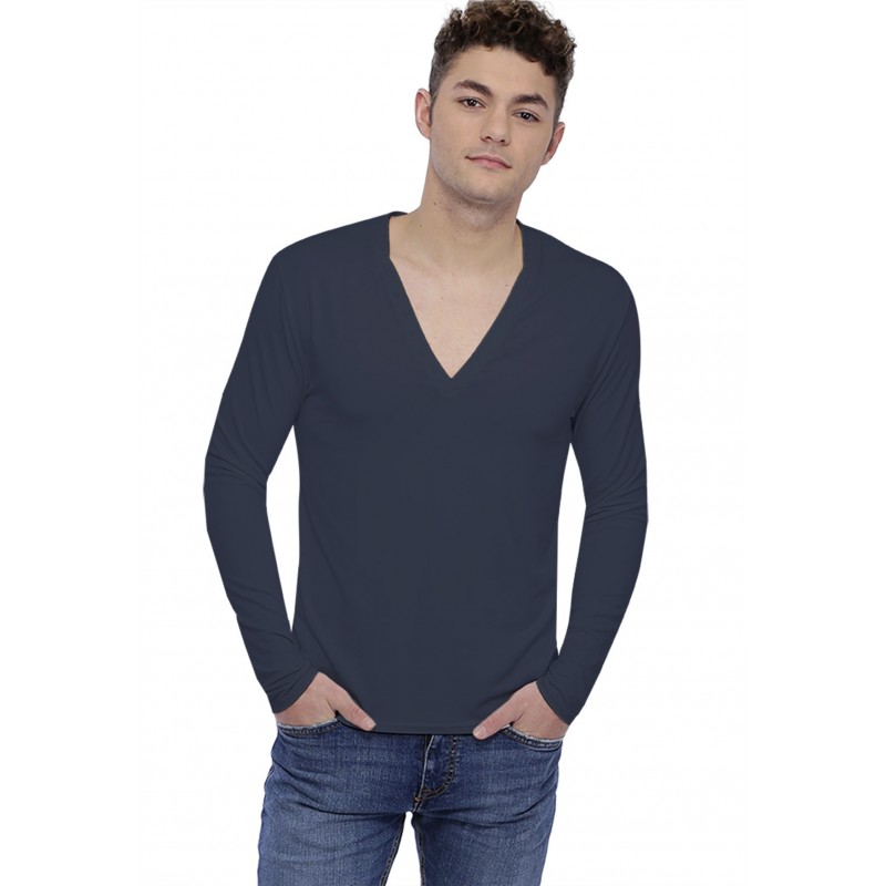 T-shirt col V profond boutonné manches longues en modal PATRICK T-shirt col V profond boutonné manches longues en modal PATRICK