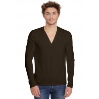 T-shirt col V profond boutonné manches longues en modal PATRICK