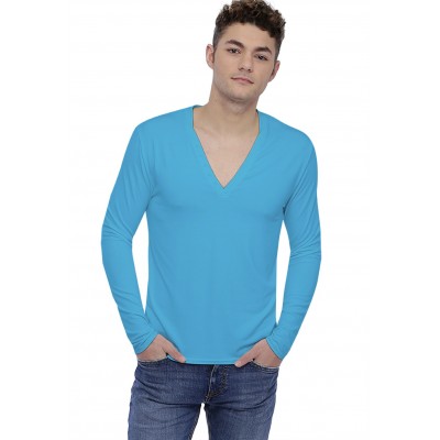 T-shirt col V profond boutonné manches longues en modal PATRICK
