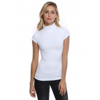 T-shirt col roulé manches courtes capes en modal CINDY02