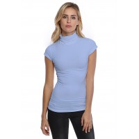 T-shirt col roulé manches courtes capes en modal CINDY02