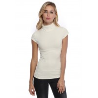 T-shirt col roulé manches courtes capes en modal CINDY02