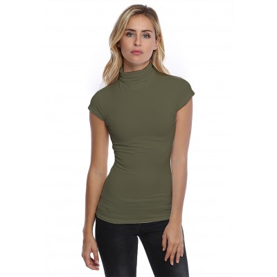 T-shirt col roulé manches courtes capes en modal CINDY02