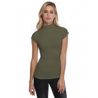 T-shirt col roulé manches courtes capes en modal CINDY02