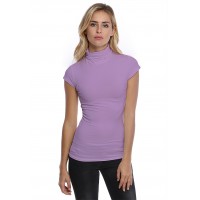 T-shirt col roulé manches courtes capes en modal CINDY02