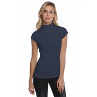 T-shirt col roulé manches courtes capes en modal CINDY02