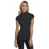 T-shirt col roulé manches courtes capes en modal CINDY02