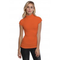 T-shirt col roulé manches courtes capes en modal CINDY02
