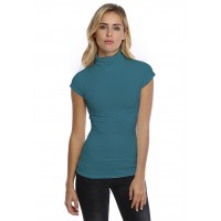 T-shirt col roulé manches courtes capes en modal CINDY02