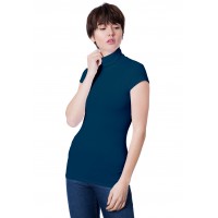 T-shirt col roulé manches courtes capes en modal CINDY02