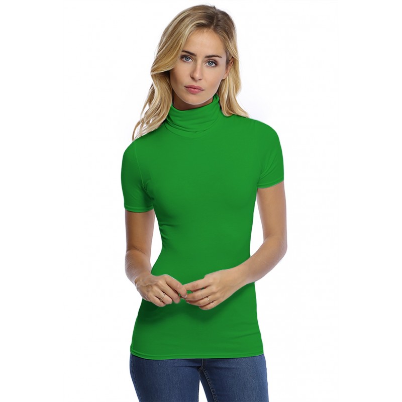 T-shirt col roulé manches courtes en modal CINDY03 T-shirt col roulé manches courtes en modal CINDY03