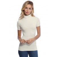 T-shirt col roulé manches courtes en modal CINDY03
